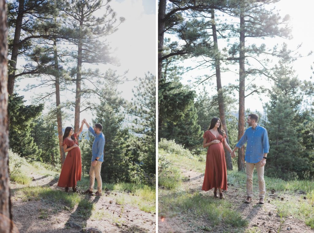 Boulder Maternity session at Lost Gulch Overlook Flagstaff Mountain colorado Family Portrait Photographer mountain views bump