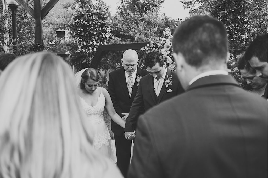 Wedding at Brookside Gardens event center berthoud Colorado photographer gather and abide photography outdoor ceremony indoor reception
