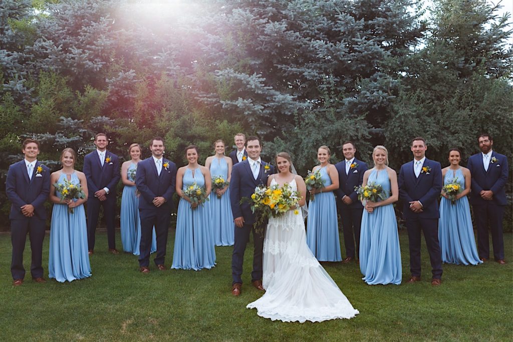 Wedding at Brookside Gardens event center berthoud Colorado photographer gather and abide photography outdoor ceremony indoor reception